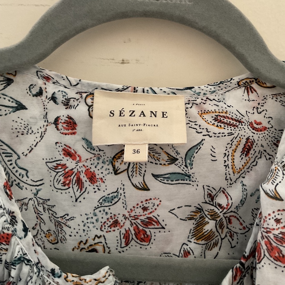 Sezane Flowy cotton blouse size EU36  very good condition